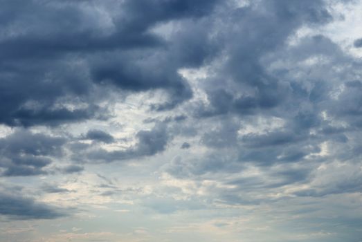 The summer sky with heavy dark clouds
