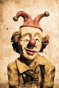 old funny clown in retro design look