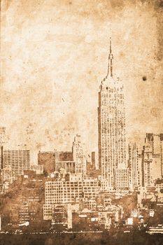 old New york downtown in retro design look