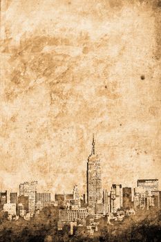 old New york downtown in retro design look