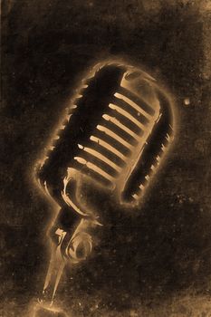 old historically Microphone in retro design look