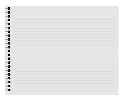 Illustration of a lined notepad page over a white background