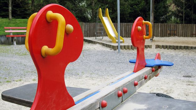 nice playground for children with see saw