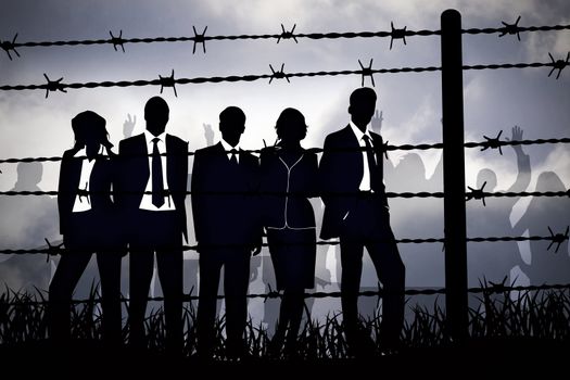 the banking managers behind barbed wire