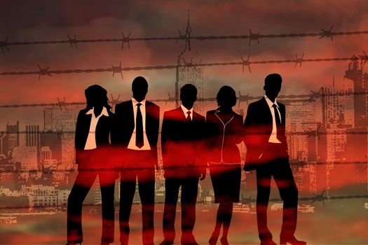 the banking managers behind barbed wire