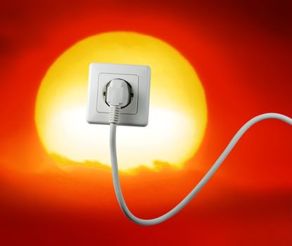 white socket on a bautiful sunset free energy