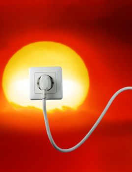 white socket on a bautiful sunset free energy