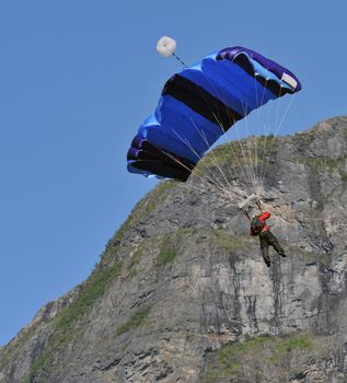 Base jump in Voss Norway