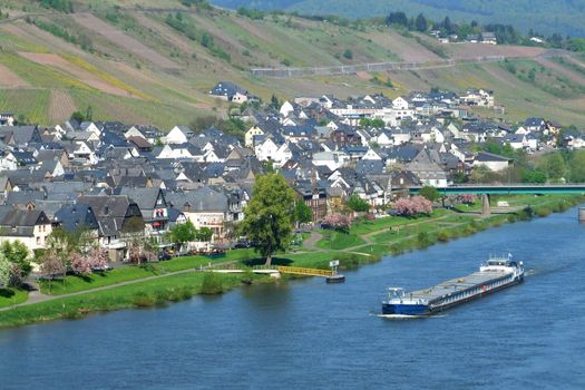 Reil an der Mosel mit Schiff
