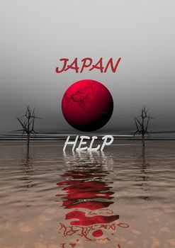 Japan help red and trees