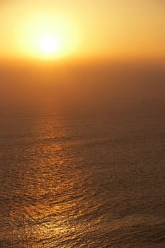 Pacific Ocean at sunset, Arica harbor, Chile