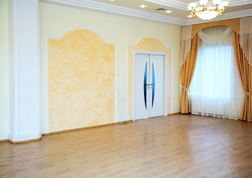Luxurious interior of a modern palace (yellow room)