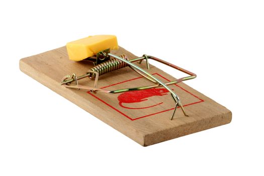 Isolated mouse trap on white