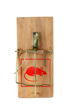 Isolated mouse trap on white