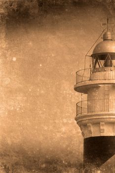 Retro look of light house menorca spain