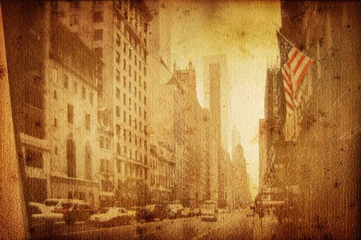 old historical new york background with broadway