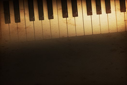 old historical keyboard of a grand piano