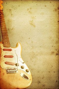 Beautiful guitar on old nostalgic background used look