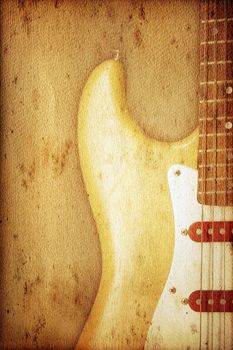 Beautiful guitar on old nostalgic background used look