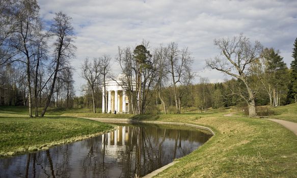 Classical rotunda in spring park