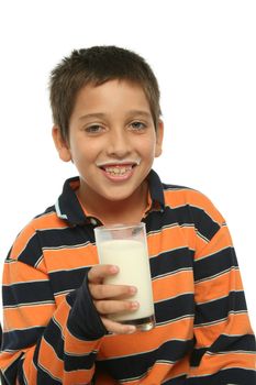 Teenager enjoying a fresh glass of milk