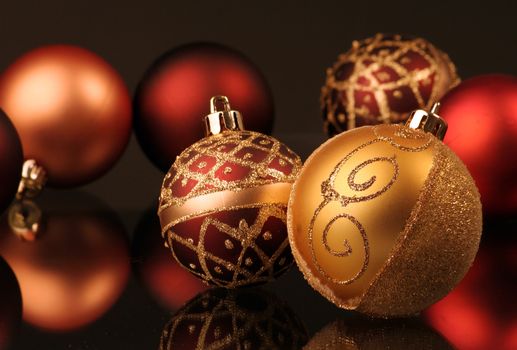 any nice golden and red christmas balls