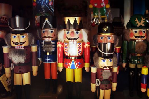 many nutcrackers together in the christmas time