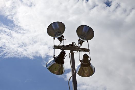 mobile outdoor lightning equipment on a sunny day