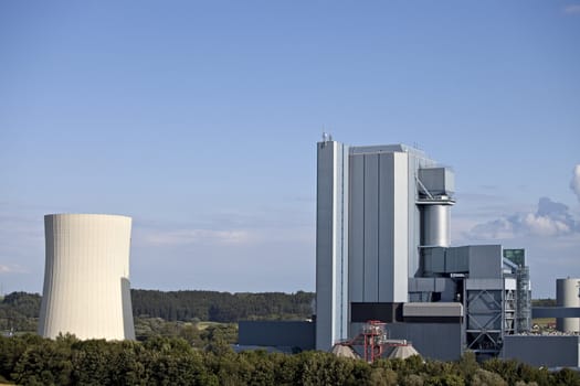 detail of a power plant on a sunny day