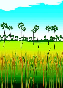 Vector, abstract landscapes