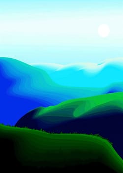 Vector, abstract landscapes