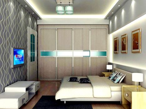 Custom bedroom, sofa bed, short cabinet