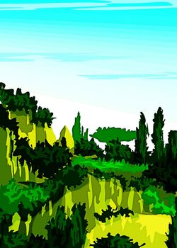 Vector, abstract landscapes