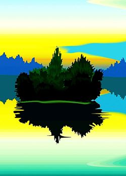 Vector, abstract landscapes