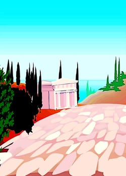 Vector, abstract landscapes