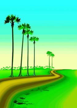 Vector, abstract landscapes