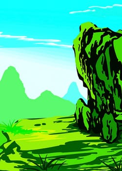 Vector, abstract landscapes