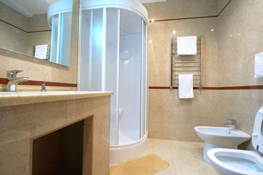 Bathroom with a shower cubicle in hotel