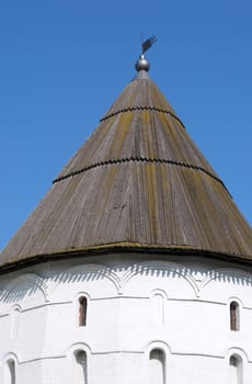 White tower of russian monastery, Moscow, Russi