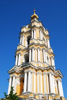 Bell tower of russian monastery, Moscow, Russia