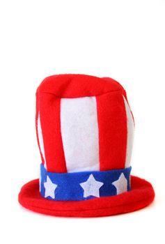 An Uncle Sam hat isolated on a white background with copy space.