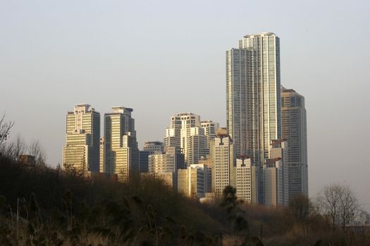 City skyline of Dogok District in Seoul Korea