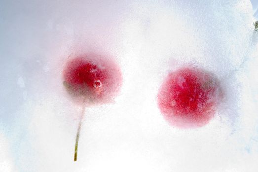 Strawberry frozen in ice -year vitamins