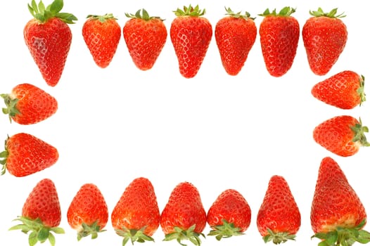 Strawberry frame isolated on white background