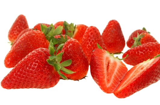 Big fresh strawberry  isolated on white background