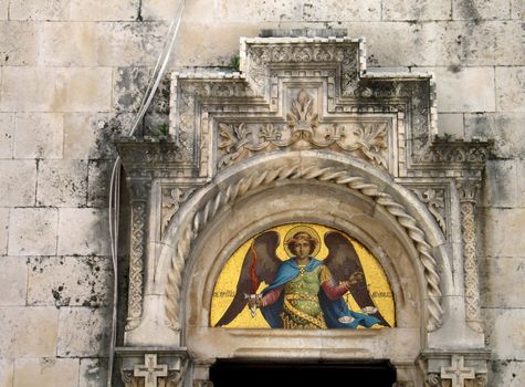 Mosaic over entrance of church