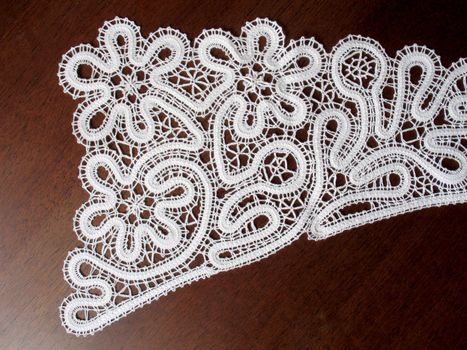 Russian bobbin lace, traditional floral design (Vologda region). Detail of collar (I'm creator)