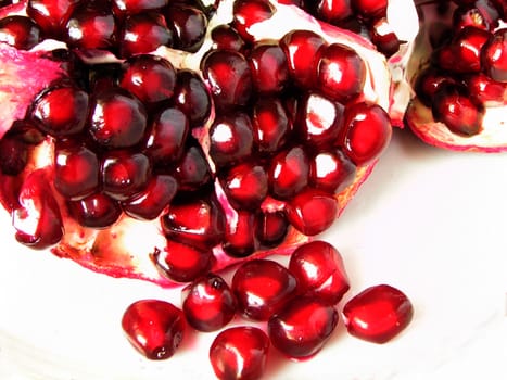 Pomegranate on a white background     