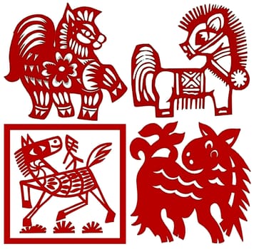 Chinese paper-cut Chinese zodiac  horse