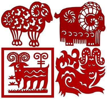 Chinese paper-cut Chinese zodiac sheep
